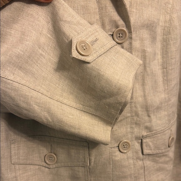 St. John's Bay Cream Blazer 100% Linen Jacket - Picture 4 of 10